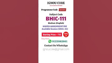 BHIC 111 Solved Assignment PDF 2024-25 in English, BAHIH program BHIC-111 Solved assignments