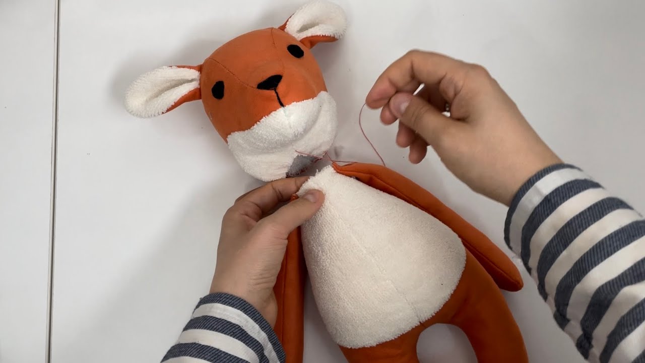 Tilki oyuncak bebek kalıbı ve dikimi | Fox Stuffed Animal Toy Sewing Tutorial