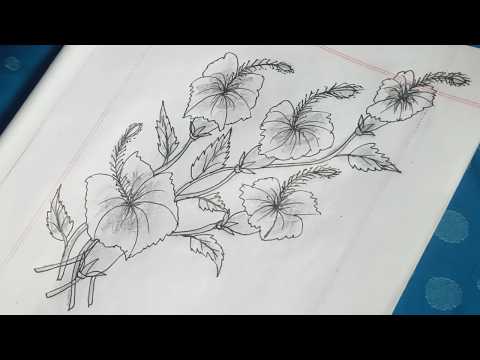 সুন্দর জবা ফুল আঁকা || Hibiscus Flower Drawing Step by Step