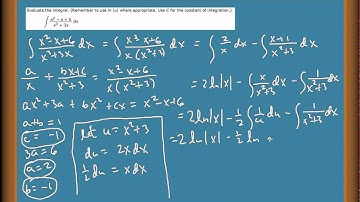 Calculus 2 integration using partial fractions with quadratic and linear factors