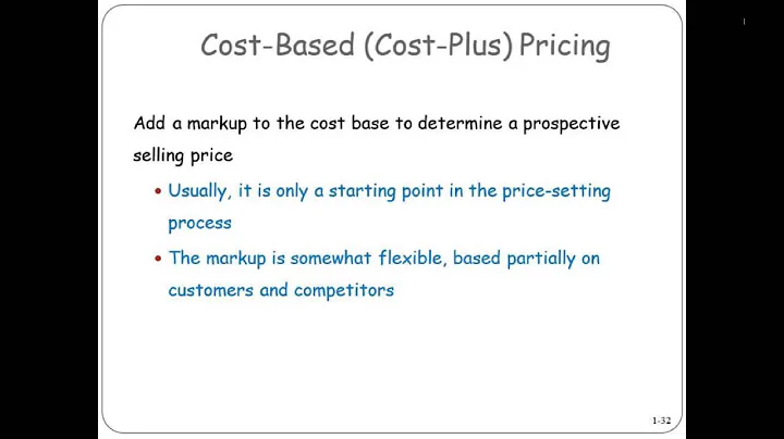 Cost-Based (Cost-Plus) Pricing