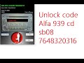 unlock code Alfa 939 cd sb08 7648320316