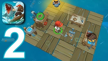 Epic Raft: Fighting Zombie Shark Survival - Gameplay Walkthrough part 2 -Survival+Crafting (Android)