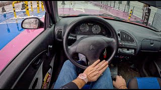 1999 Citroen Saxo [1.1 I 54HP] |0-100| POV Test Drive #1450 Joe Black