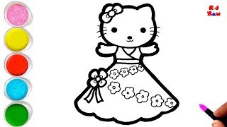 Cute Hello Kitty Drawing, Painting Coloring For Kids And Toddlers Kidzaw Art