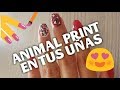 💅Uñas ROJAS decoradas FÁCILES (🐾CON ANIMAL PRINT🐾)2020