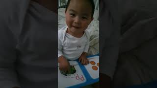 Calum reading ABC Thomas book 20/05/2020 (aged 2.5yrs)