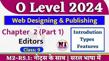 Klas 9 | Webdesign (M2-R5.1) | Hoofdstuk 2: Editors M2R5 | Live lessen M2R5 O-niveau