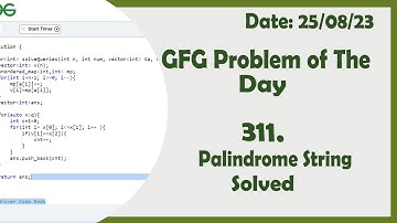 Palindrome String || C++ || GFG Daily Problem
