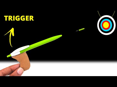 Easiest gun making , how to make pen gun which shoots , shooter toy making , easy diy gun