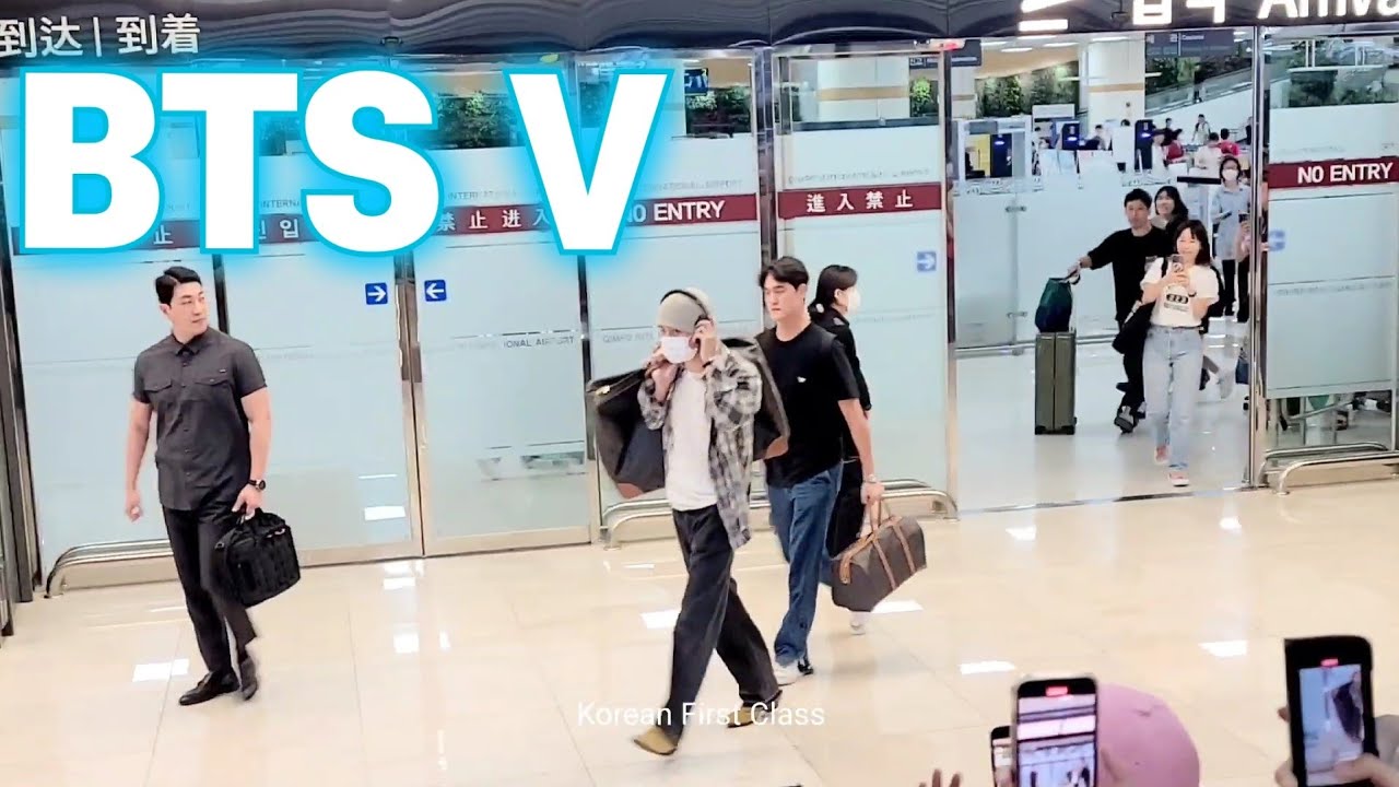 BTS's V Turns Heads At The Airport With His Visuals, But His Bag