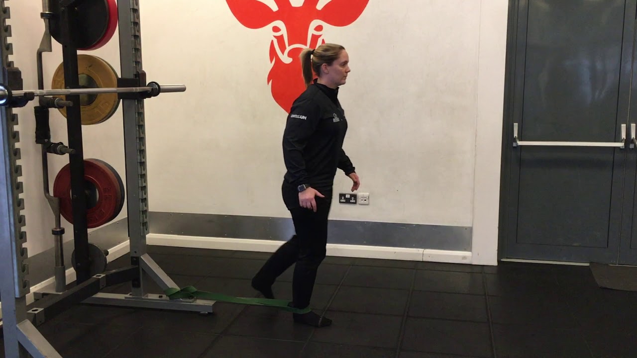 Ankle Banded Talus Glide (standing step through) - YouTube