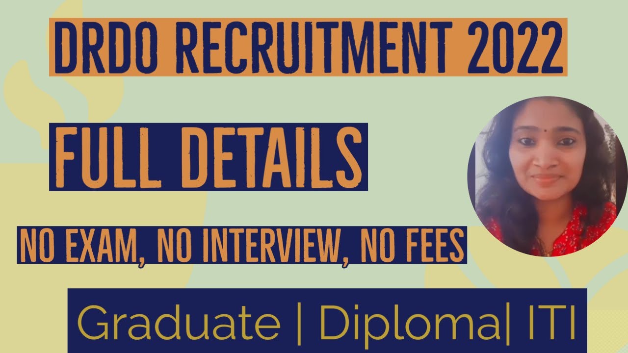 DRDO Bulk Recruitment| Graduate, Diploma, ITI| No Registration Fees| Latest Jobs India