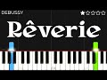 Debussy Rêverie EASY Piano Tutorial