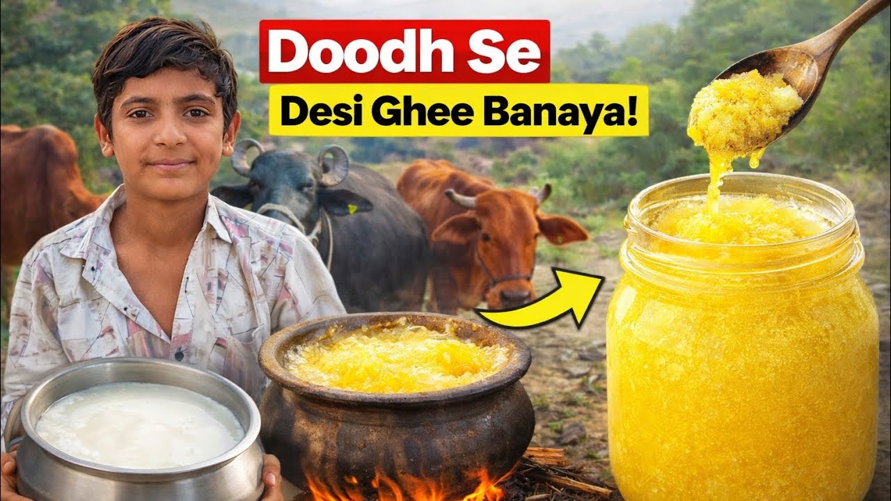 Doodh Se Desi Ghee Kaise Banaya? 🐄 | Gaon Ka Asli Tarika | Pure Village Ghee Making 
