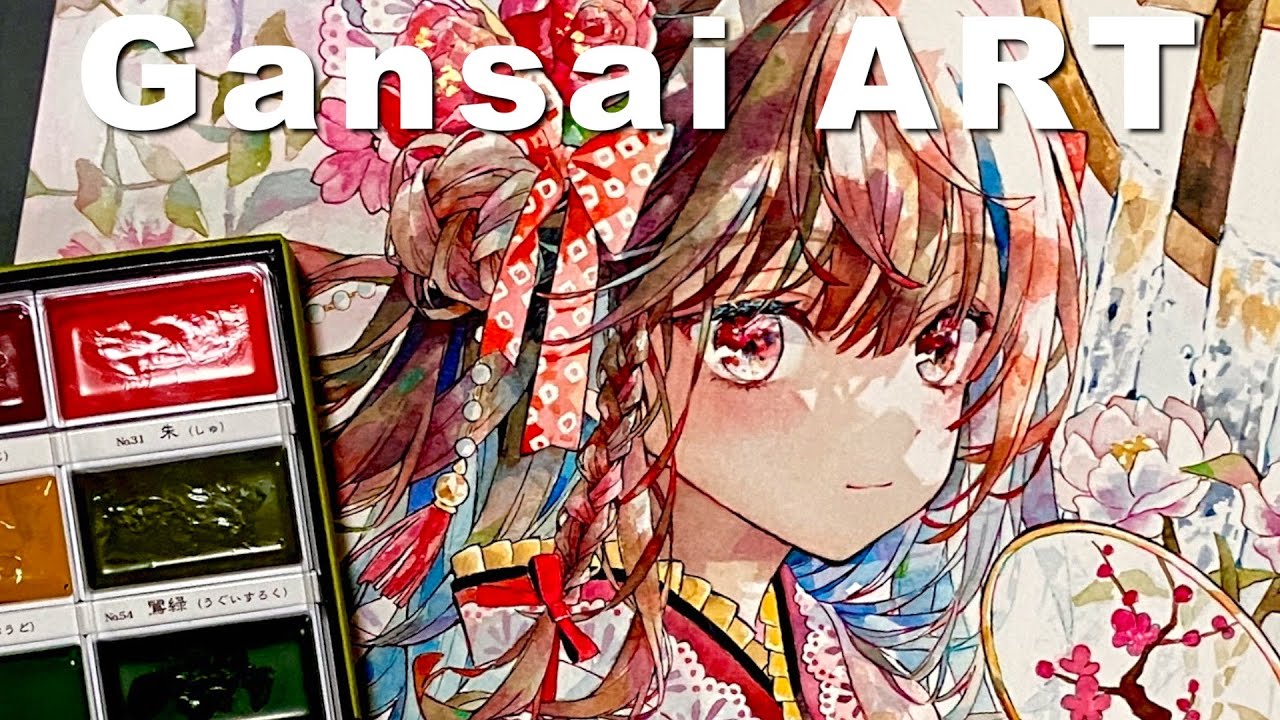 【顔彩で塗ってみた】アナログイラストメイキング