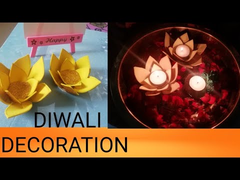 Diwali  Lotus Diya Floaters  Diya decoration  ideas  Diya stand making 2019