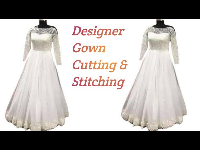 One piece Umbrella cut dress cutting and stitching/partywear long gown  cutting and stitching - YouTube