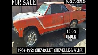 WOW FOR SALE OVER 70 DIFFERENT 1964 1972 CHEVROLET CHEVELLE ALL 1OK & UNDER