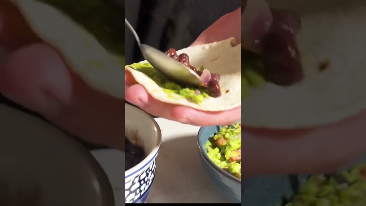 Eating homemade tacos - Isla Mujeres foodie