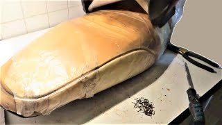 How to reupholster (Re-cover) a motorcycle seat | HONDA INNOVA GARAGE | ANF125 | WAVE | 2010