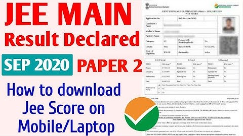 JEE MAIN Paper 2 Result 2020: How to download JEE scorecard on mobile | JEE MAIN Paper 2