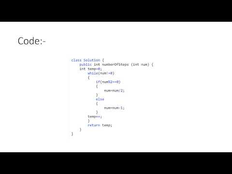 Number of Steps to Reduce a Number to Zero | LeetCode