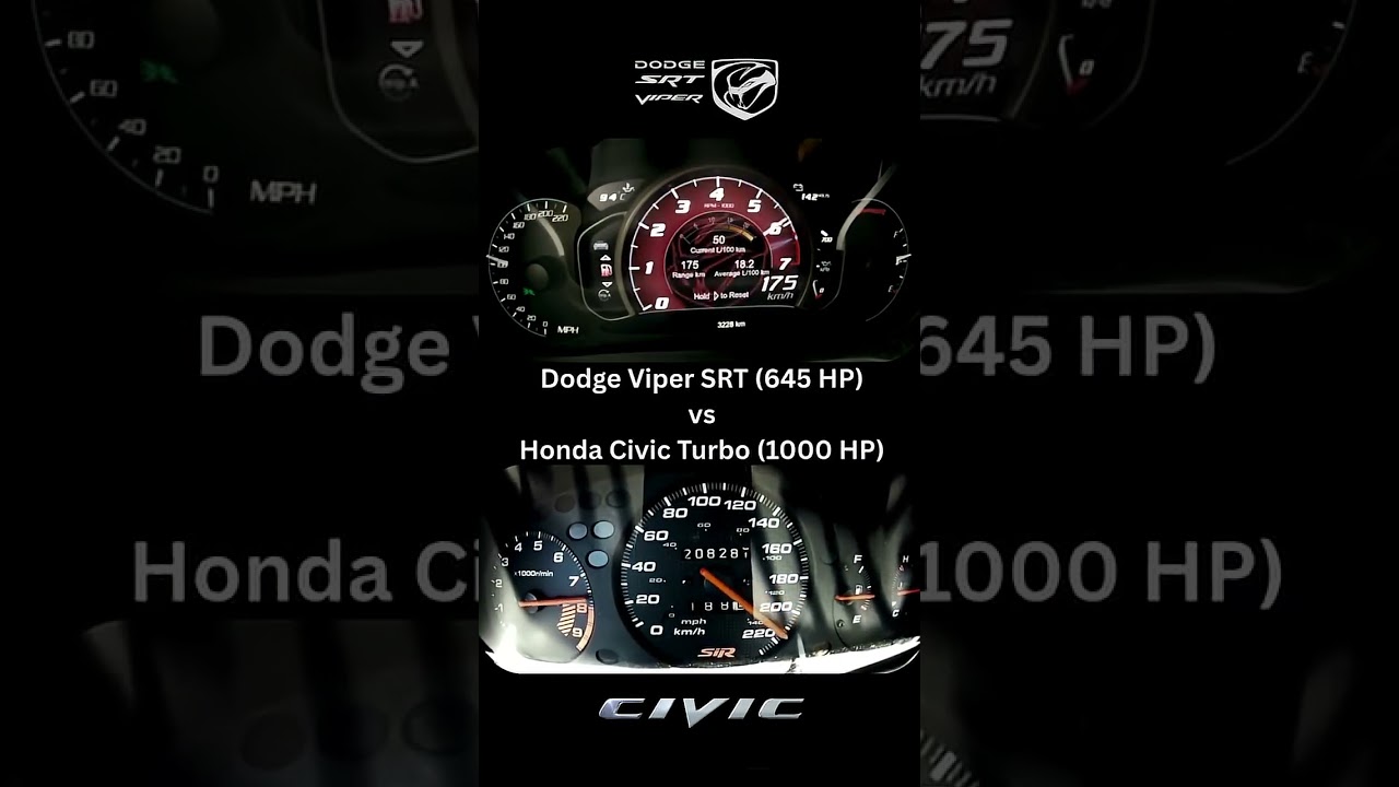 Dodge Viper SRT vs Honda Civic Turbo 