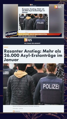 „Mehr als 26.000 Asyl Erstanträge im Januar“ #stimmt! #nius #teggatz #bundespolizei #migration