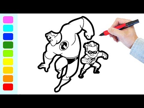 incredibles coloring book pages mr incredible and dash i