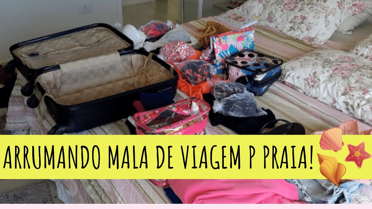 Como montar uma mala compacta de viagem para 4 dias na praia? Como Organizar? Como Arrumar?