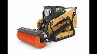Caterpillar Next Gen Skid Steer Loader Operates Bobcat Rotary Broom With CAN PRO Adapter @skidsteergenius3135