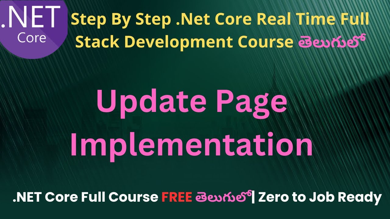 #36 Update Page Implementation in .Net core | .Net Core Full stack ...
