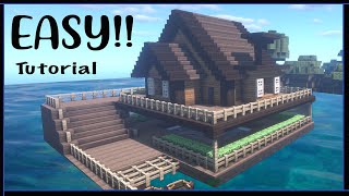 Minecraft How To Build A Floating House マインクラフト 家の作り方 簡単海の家 Minecraft How To Build A House