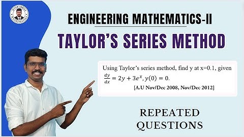 Taylor Series Method in Tamil | Statistics and Numerical Methods in Tamil Engineering Mathematics II