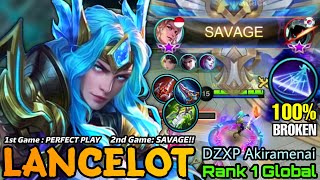 Lancelot SAVAGE! This Damage is Broken!! - Top 1 Global Lancelot by DZXP Akiramenai - MLBB