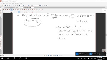 Elasticities and marginal effects in regression analysis: Example