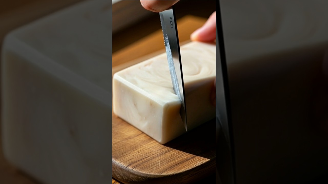 🧼✨ Satisfying Milky Marble Soap Cutting ASMR | Clean Slice