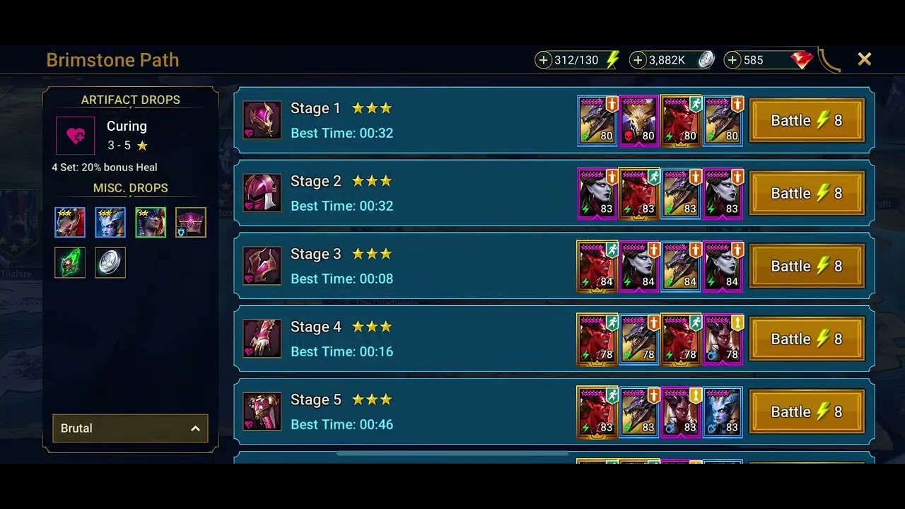 Raid Shadow Legends - Bellower Speed Farmer 9s run on Brutal 12-3