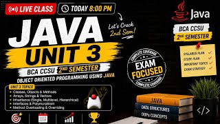 Java Unit 3 One Shot 🚀 | BCA 2nd Sem CCSU | Important Topics