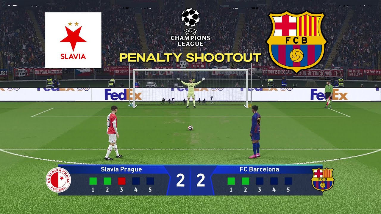 Slavia Praha vs Barcelona - Penalty Shootout | UEFA Champions League 2025/26 | eFootball PES