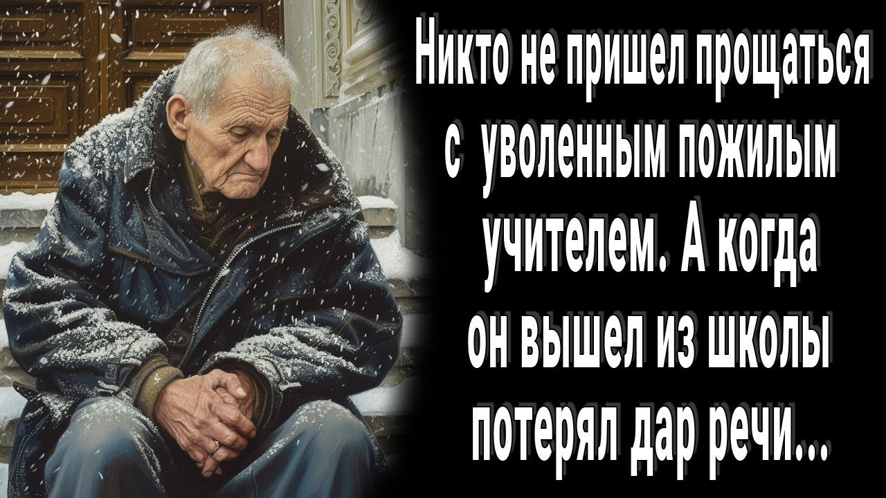Пожилой уволенный учитель расстроился что ученики не пришли с ним проститься. А когда вышел из школы