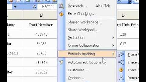 Microsoft Office Excel 2003 Display the relationships between formulas and cells