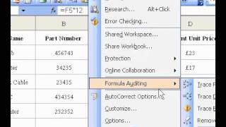 Microsoft Office Excel 2003 Display the relationships between formulas and cells