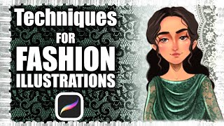 Make Texture brushes in Procreate & Procreate Fashion Illustration Techniques🎨 #procreatebrushes 