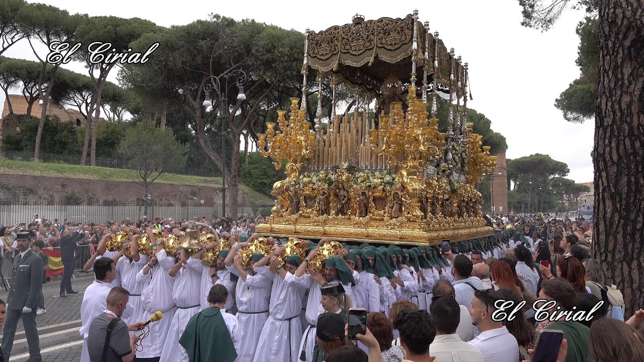 VIRGEN DE LA ESPERANZA DE MALAGA EN EL JUBILEO DE ROMA 2025 VIA S GREGORIO DE ROMA CONTINUACION 4K