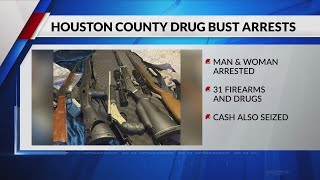 2 arrested after illegal drugs, 31 firearms found in Houston County house