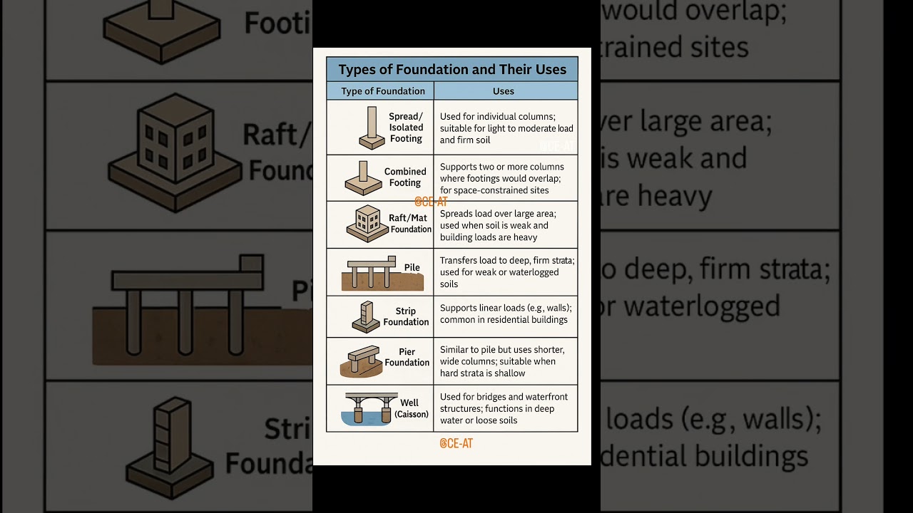 Types of Foundation in Construction | Civil Engineering Basics Explained