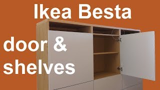 Ikea Besta shelves and door assembly and adjustment