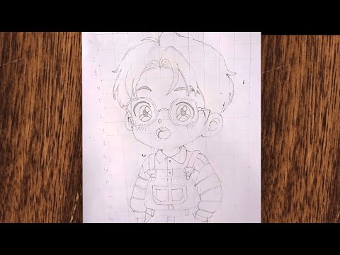 Making Chibi art by pencil 💜✨ Full process|| Handmade chibi character sketch || Speed drawing